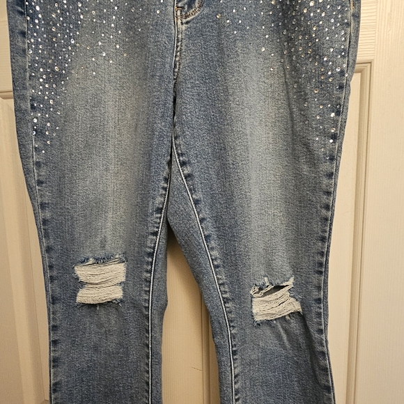 Judy Blue Denim - Judy Blue Skinny Distressed Embellished Jeans